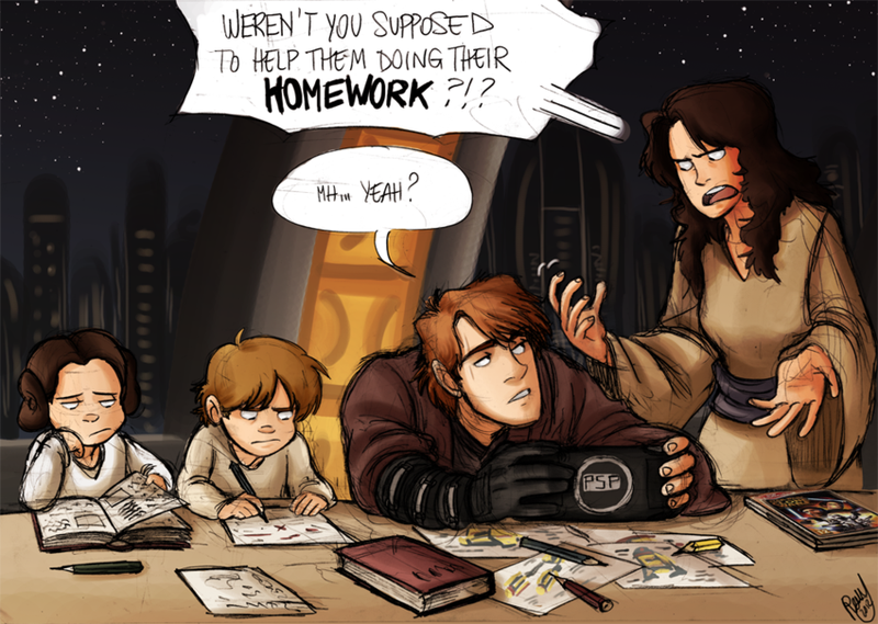Illustration for article titled Scenes of Skywalker family life, if Anakin hadn't gone over to the Dark Side